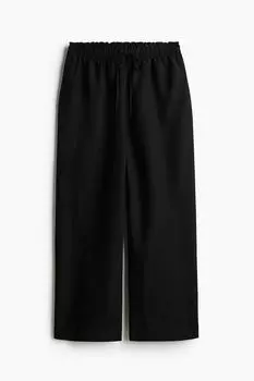 Брюки H&M Linen-blend, черный