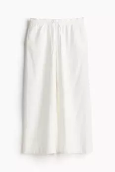 Брюки H&M Linen-blend Pull-on, кремовый