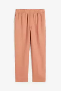 Брюки H&M Lniane Regular Fit, розовый