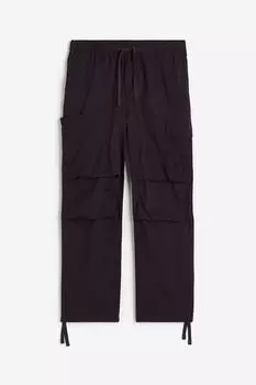 Брюки H&M Loose Fit Cargo, темно-фиолетовый