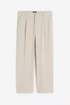 Брюки H&M Loose Fit Dress, светло-бежевый