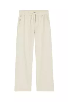 Брюки H&M Loose Fit Linen-blend, светло-бежевый