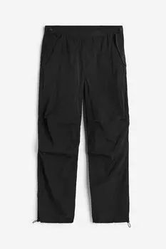 Брюки H&M Loose Fit Nylon Parachute, черный