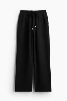 Брюки H&M Muslin Pull-on, черный