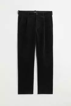 Брюки H&M Regular Fit Corduroy, черный