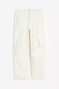 Брюки H&M Relaxed Fit Cargo, белый