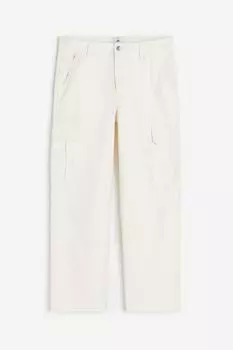 Брюки H&M Relaxed Fit Cargo, кремовый