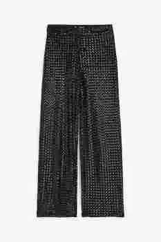 Брюки H&M Sequined, черный