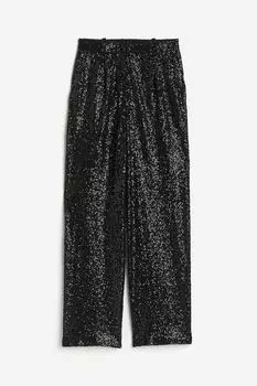 Брюки H&M Shimmery, черный