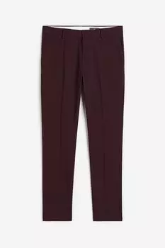 Брюки H&M Skinny Fit Suit, бордовый