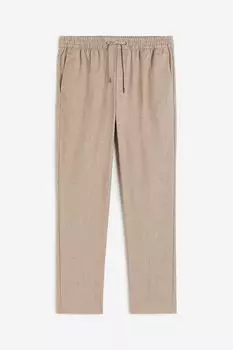 Брюки H&M Slim Fit, бежевый