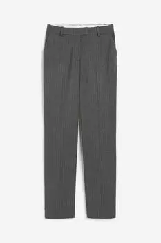 Брюки H&M Slim Fit Twill, темно-серый