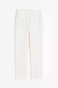 Брюки H&M Slim Satin, кремовый