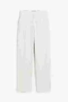 Брюки H&M Straight, светло-бежевый
