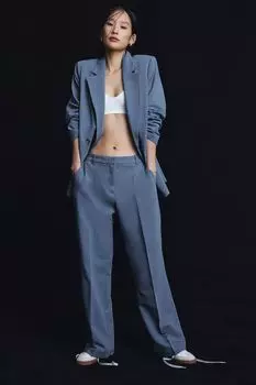Брюки H&M Straight, темно-голубой
