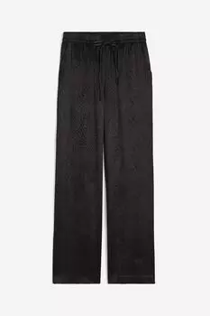 Брюки H&M Twill Drawstring, черный