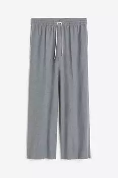 Брюки H&M Wide-cut Pull-on, серый