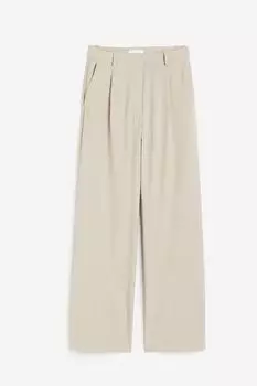 Брюки H&M Wide-leg, бежевый