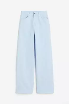 Брюки H&M Wide-leg Twill, голубой