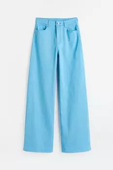 Брюки H&M Wide-leg Twill, синий