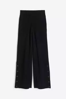 Брюки H&M Wool With Buttons, черный