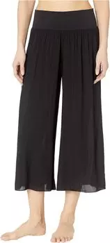 Брюки Hard Tail Flat Waist Boho Capris in Rayon Voile, черный