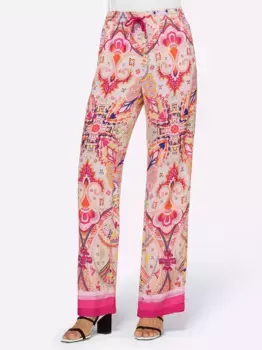 Брюки Heine без шнуровки, цвет Ecru-Fuchsia-Bedruckt