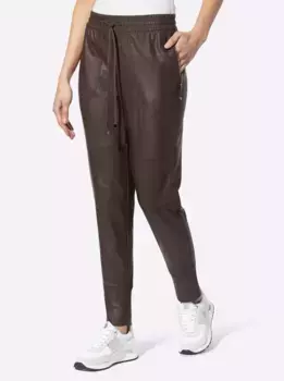 Брюки Heine из искусственной кожи, шоколадный