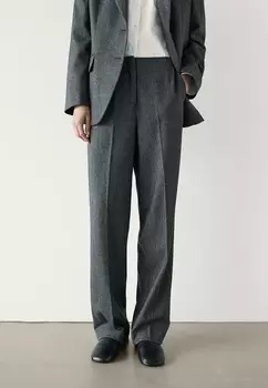 Брюки HERRINGBONE Massimo Dutti, черный