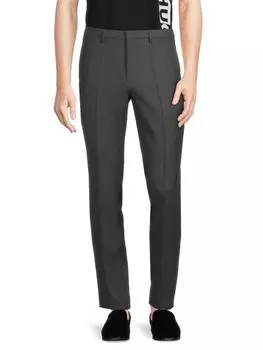 Брюки Hesten Extra Slim Fit из смесовой шерсти Hugo, серый