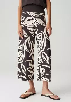 Брюки HIGH RISE CROPPED WIDE FIT PRINT OPUS, коричневый