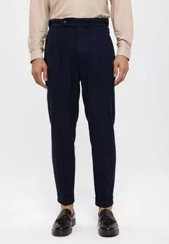 Брюки High Waist Pleated Antioch, темно-синие