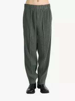 Брюки Homme Pliss Issey Miyake в рубчик, зеленый