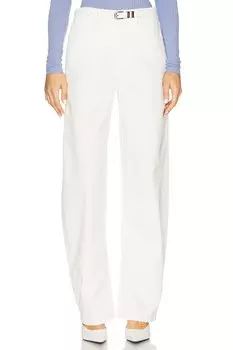 Брюки "хорошая бочка" из твила Good American, cloud white001