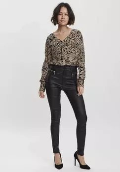 Брюки HR COATED ZIPPER EXC Vero Moda, черный