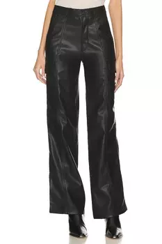 Брюки Hudson Jeans High Rise Faux Leather Wide Leg Cargo, черный