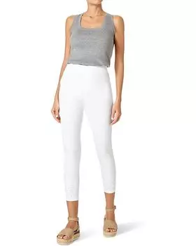 Брюки HUE High-Rise Embroidered Eyelet Hem Skimmer, белый