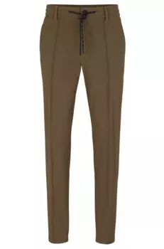 Брюки Hugo Boss Slim-Fit In Performance-Stretch Water-Repellent Fabric, коричневый
