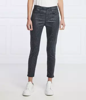 Брюки HUGO charlie cropped fit mid rise, темно-синий