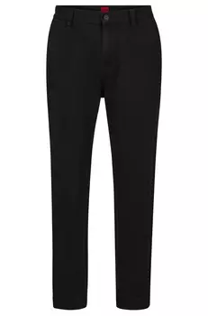 Брюки Hugo Tapered-fit In Cotton Gabardine, черный