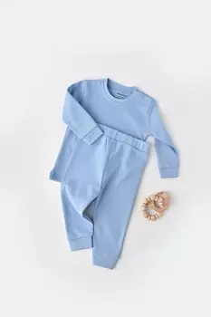 Брюки и комплект Бади BabyCosy Organic Wear, синий