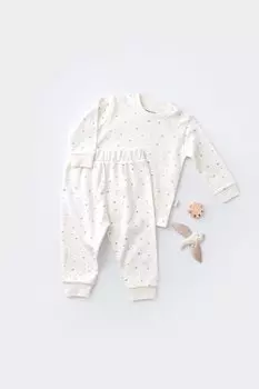 Брюки и комплект Бади BabyCosy Organic Wear, экрю