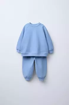 Брюки и толстовка jogger co ord ZARA, синий