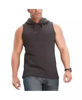 Брюки и верхняя одежда большого размера: облегченная худи-футболка Muscle Hoodie Tee KingSize, черный