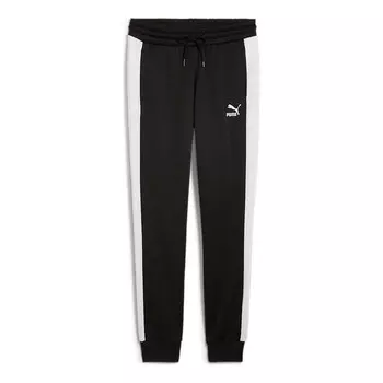 Брюки iconic t7 track pants 'black white' Puma, черный