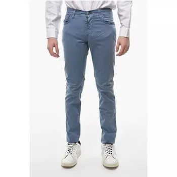 Брюки ID LUXURY DENIM из эластичного хлопка с пятью карманами Corneliani, Light Blue