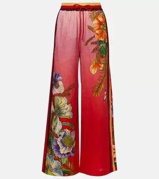 Брюки Inez широкие льняные с эффектом омбре Almais, Pink Ombre