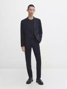 Брюки из 100% чистой шерсти Massimo Dutti, синий