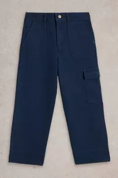 Брюки из 100% хлопчатобумажной саржи White Stuff, синий