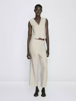 Брюки из 100% льна с двойными ятками Massimo Dutti